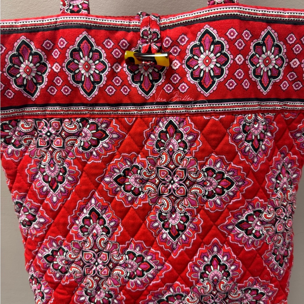 Vera Bradley Red Quilted Tote Bag